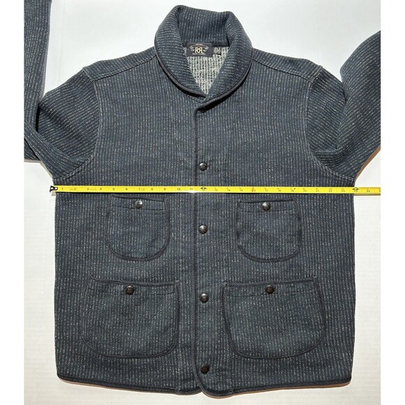 RRL Ralph Lauren Beach Cloth Cardigan Jacket Genuine Indigo Size Large Shawl - Picture 4 of 10